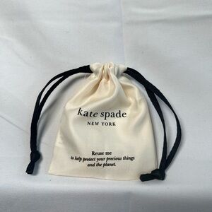 Kate Spade Ivory and Black Drawstring Jewelry Bag